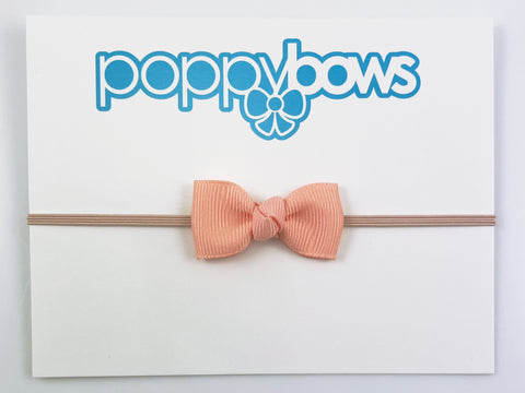 peach newborn preemie bow headband