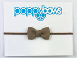 Taupe Baby Headband | Tiny Bow