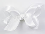 white satin hair bow