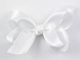 white satin hair bow