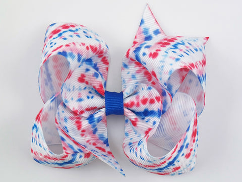 red white and blue hair bow