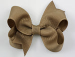 taupe tan 3 inch baby girl hair bows