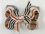 khaki black red hair bow