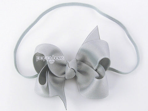 Gray 3 inch Baby Bow Headband