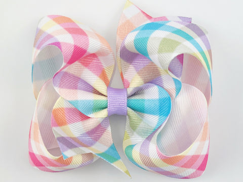 gingham hair bow
