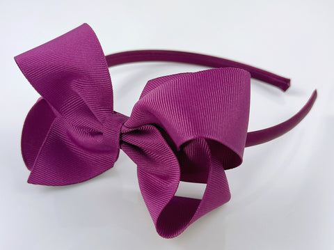 magenta purple girl bow headband