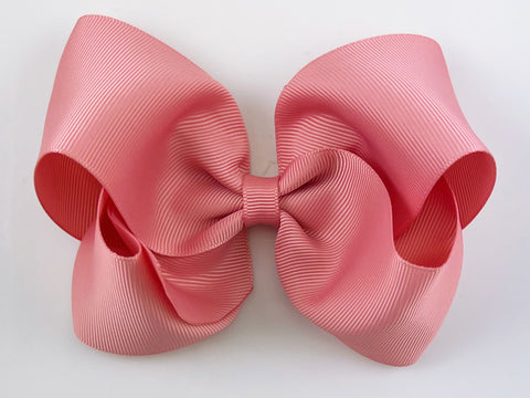 dusty rose pink 5 inch girls hair bow