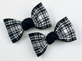black and white plaid hair bows for baby girls