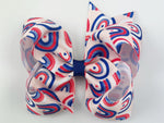 red white and blue hair bow