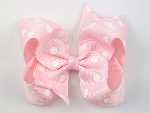 pink dot hair bow