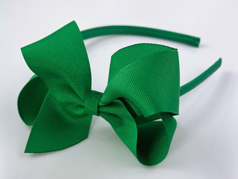 kelly green girl bow headband
