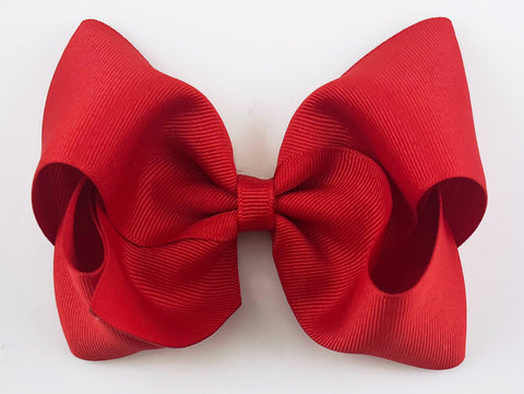 red 5 inch large girls hair bow