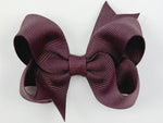 wine maroon 3 inch baby girl hair bows