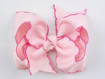 pink moonstitch hair bow
