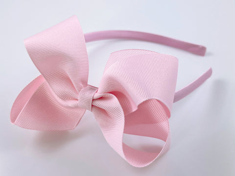 light baby pink bow headband for girls