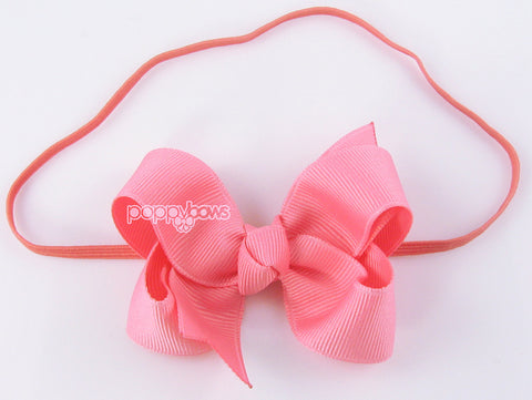 shell coral pink baby girl's bow headband