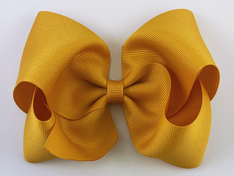 mustard yellow 5 inch large girls hair bow