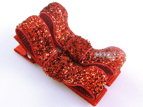 red hair bow clips for babies girl glitter