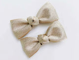 light gold hair bows on clip for baby girls