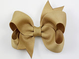 khaki tan baby girl 3 inch hair bow
