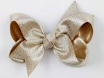 light gold baby girls 3 inch hair bow