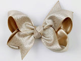 light gold baby girls 3 inch hair bow