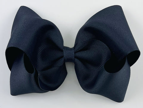 navy blue 5 inch girls solid color hair bow