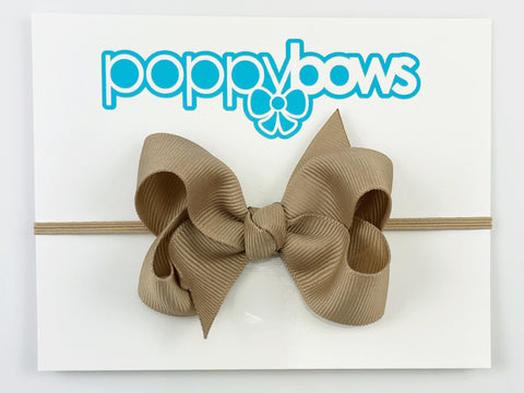 Khaki 3 inch Baby Bow Headband