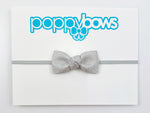 silver baby girl bow headband