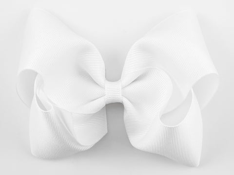 white 4.5 to 5 inch girls hair bow