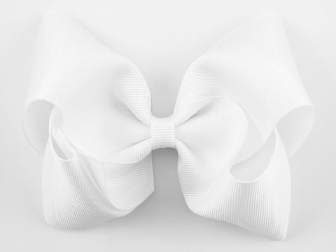 white 4.5 to 5 inch girls hair bow