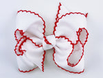 red moonstitch hair bow