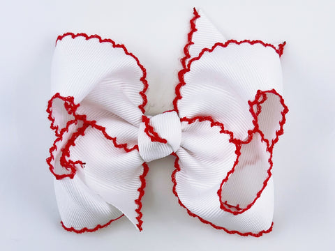 red moonstitch hair bow