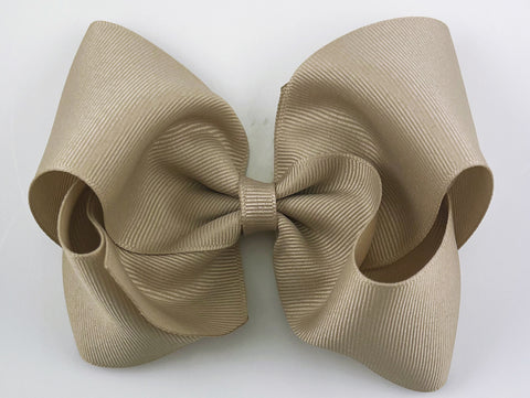 light tan 5 inch girls hair bow