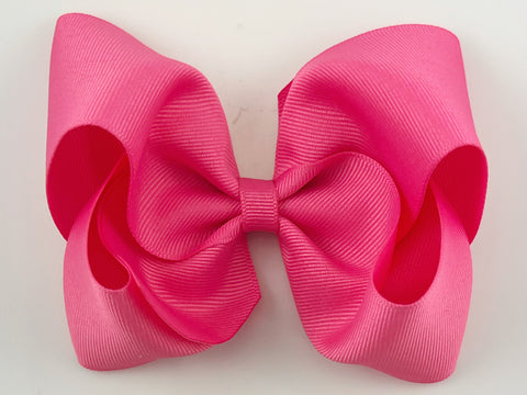 hot pink girls hair bow 5 inch