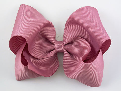 mauve pink 5 inch girls hair bow