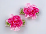 Baby Hair Clips - Two-Tone Pink Cabbage Roses