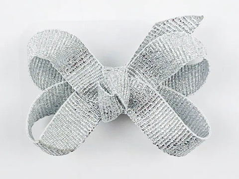 silver baby hair bow