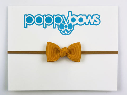 mustard newborn preemie bow headband