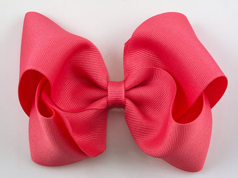 watermelon coral pink girls 5 inch hair bow