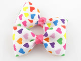 hair bow clips for babies rainbow heart girls