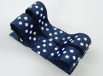 baby girl hair clips navy blue dot