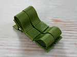 baby hair bow clips in olive green