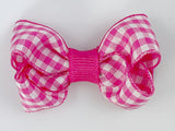 pink gingham hair bow