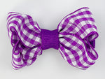 purple gingham hair bow