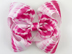 pink ombre tie dye 5 inch hair bow for girls