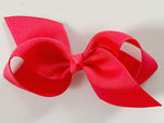 neon coral pink hair bow for girls