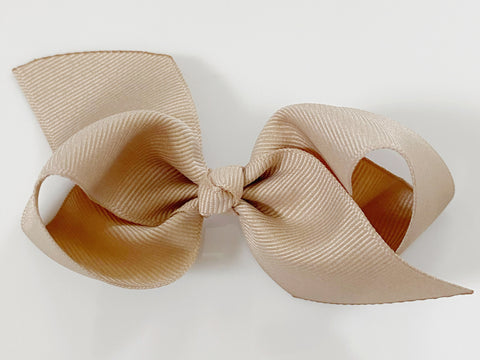 beige hair bow for baby girl