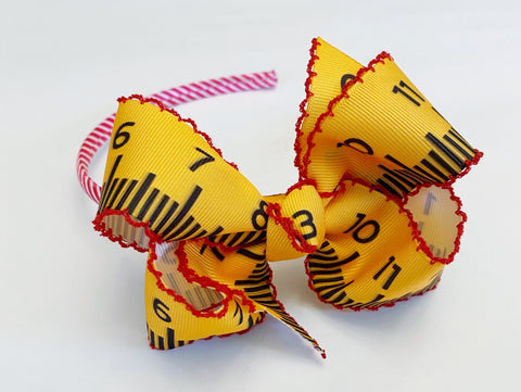 big girls headbands, hard headbands, lined headbands with bows, back to school headbands, headbands with bows for girls, school headbands, bow headbands u shaped plastic band, grosgrain ribbon bow headbands toddlers big girls 4” 4 inch big large bow, first grade, back to school, 1st day, kindergarten