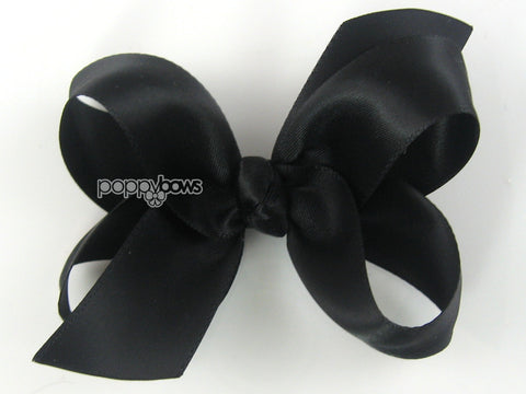 black satin hair bow